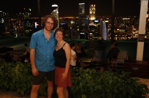 At the Marina Bay pool...